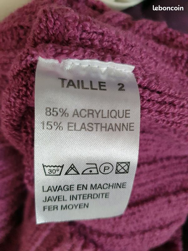 Pull oversized violet doux pelucheux en T2 comme neuf (image 4)