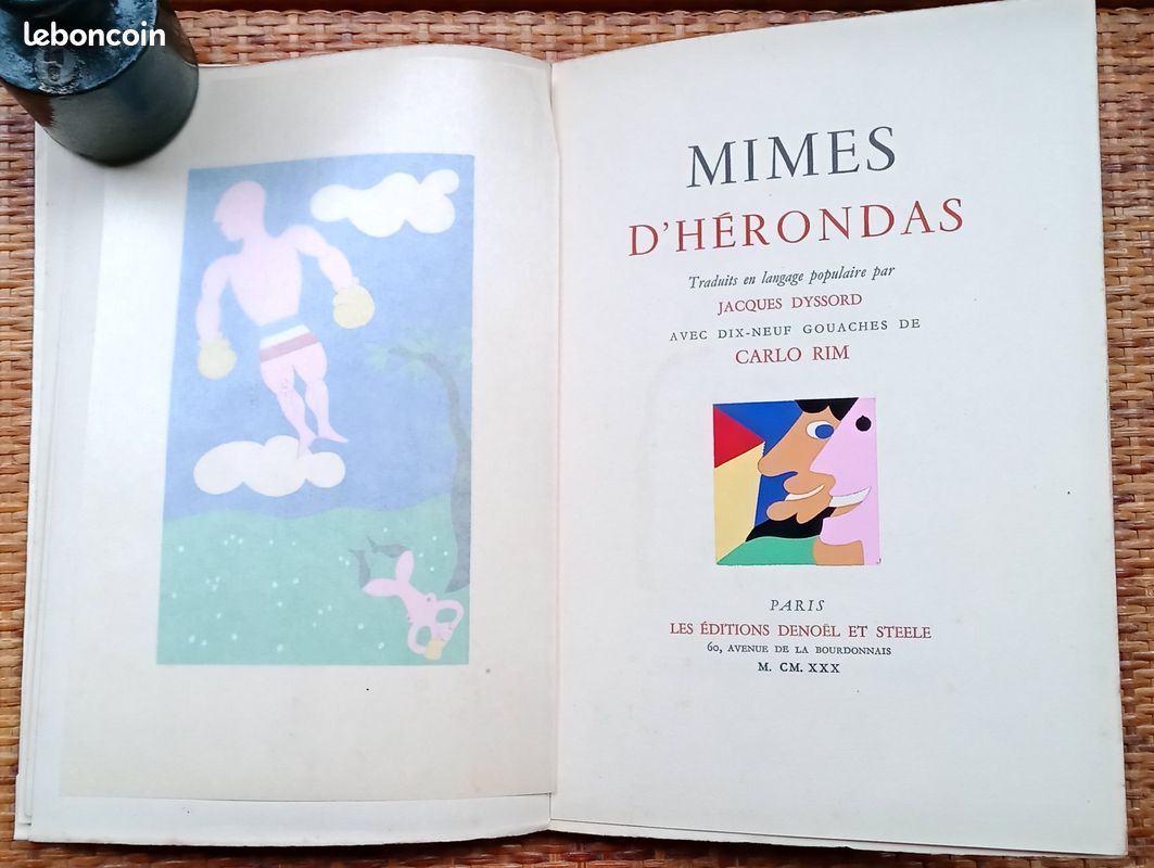 Mimes d' Hérondas Traduit J. Dyssord (image 1)