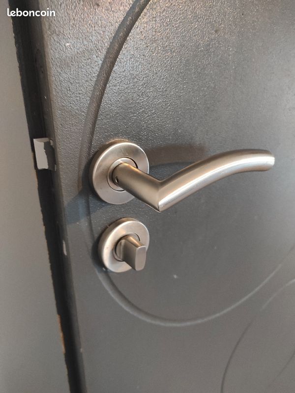 Porte grise anthracite dessin de bulles (image 2)