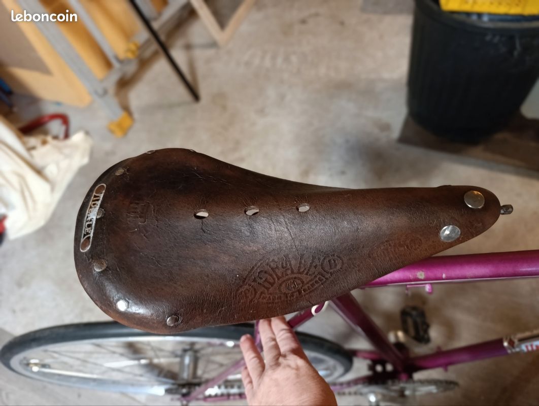 Selle Vélo Cuir Vintage Idéale #6 - Marron - Fabrication Française - Occasion