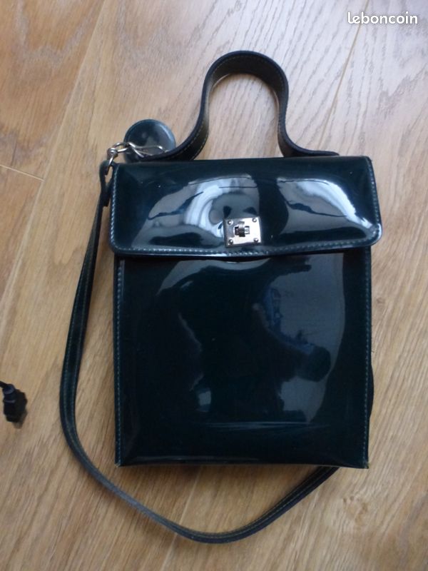 Sac à Main Vintage SHEILA La Boutique De Sheila Paris Années 60 Yéyé - Daim Noir, Doublure Cuir