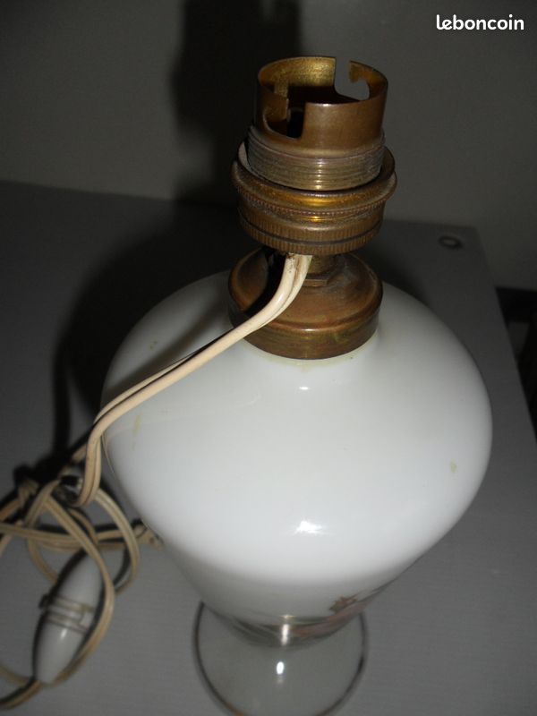 PIED DE LAMPE en OPALINE HAUT = 25 CM PIED LAMPE DE CHEVET PIED LAMPE A POSER (image 2)