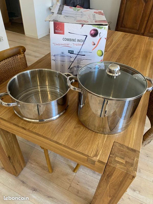 Couscoussier En Acier Inoxydable 8L/12L Avec Poignées Rouges - Induction - Bella Home