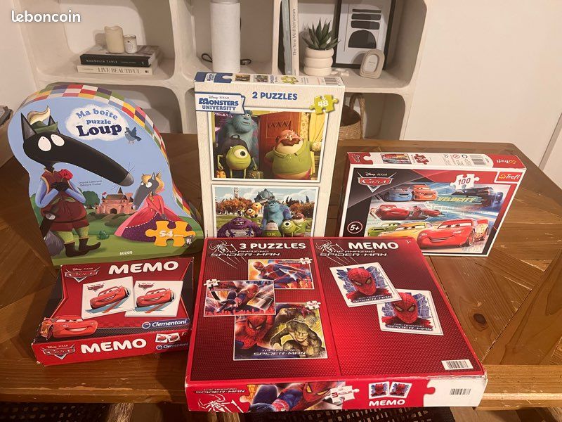 Grand lot de jouets enfant – Pat’ Patrouille, Bosch, Cars, Spider-Man, puzzles et circuit en bois (image 2)