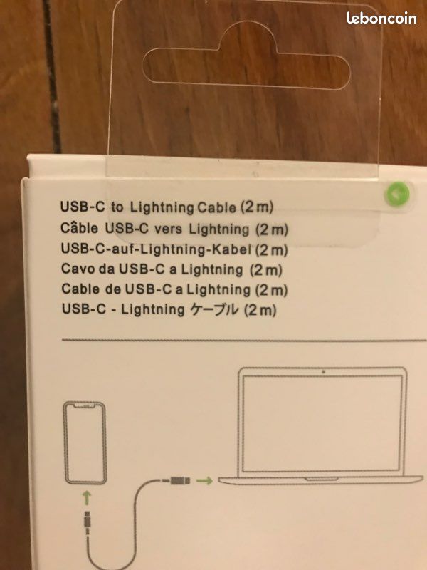 Câble USB-C vers lightening 2 mètres (image 2)