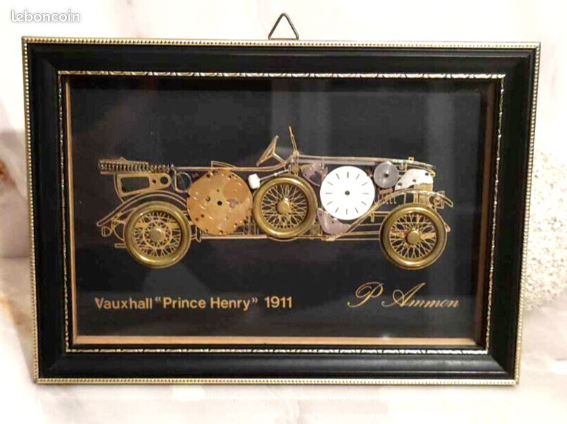 Cadre Photo Vauxhall Prince Henry 1911 – P. Ammon, Vintage, Très Bon état
