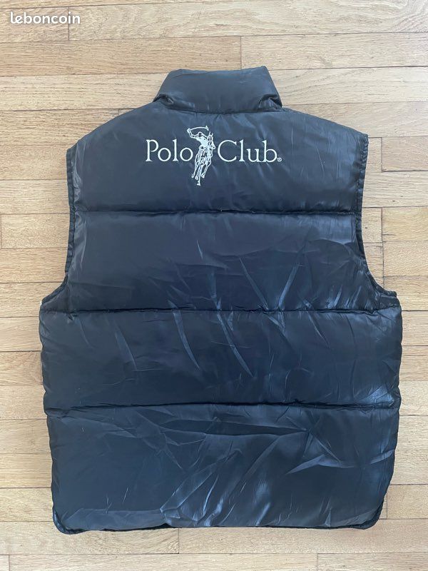 Doudoune sans manche vintage homme effet enduit Polo Club taille S (image 3)