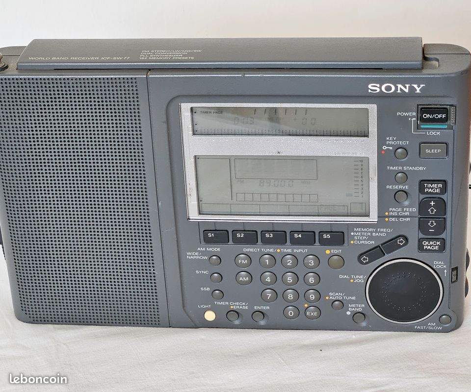Sony icf-sw77l word band receiver ondes courtes sw- mw -lw - fm stereo tres bon etat (image 16)