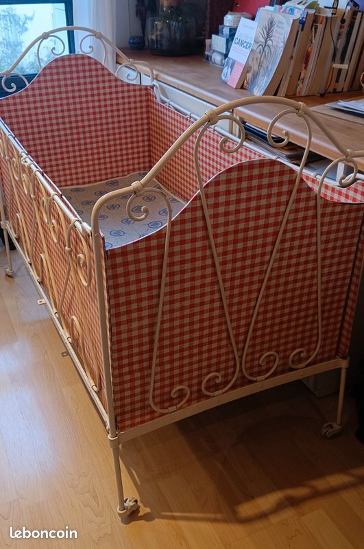Toile De Remplacement Pour Lit Bébé Vintage - Orange Et Camouflage, Toile Coton
