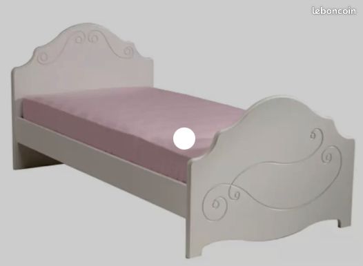 Ensemble lit + sommier + chevet (image 1)