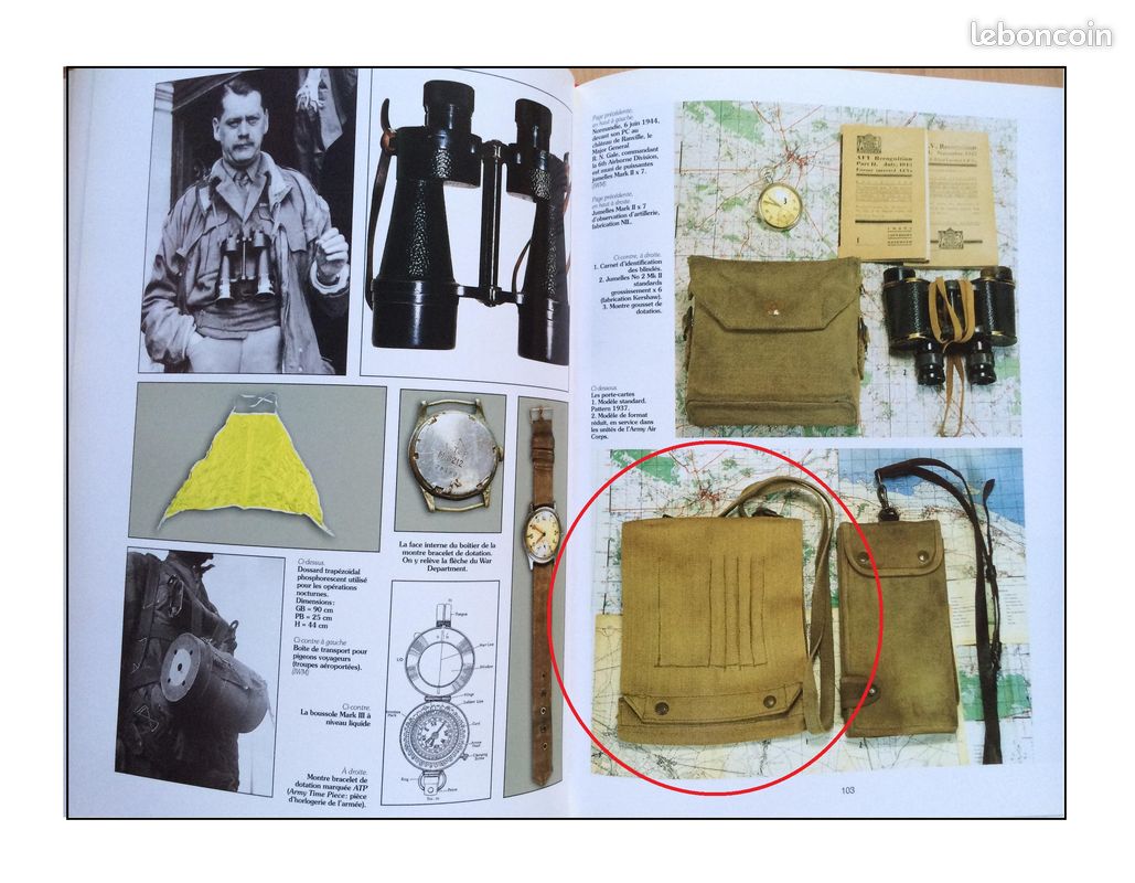 Ww2 Porte carte Normandie Canada Dieppe SAS FFL RCP Airborne DFL Casque Veste (image 3)