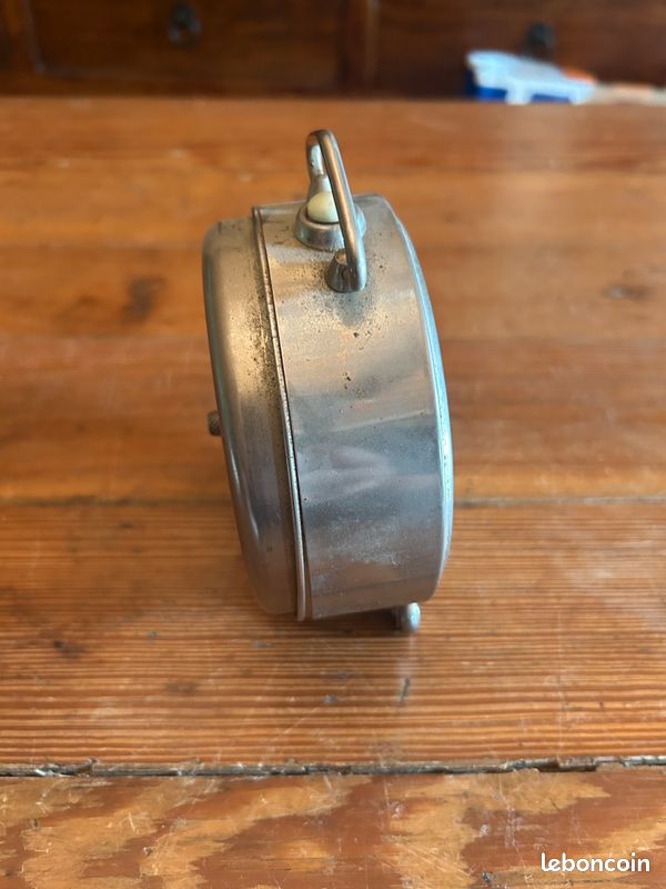 Réveil ancien Jaz Répétition en métal chromé – Made in France – Vintage (image 4)