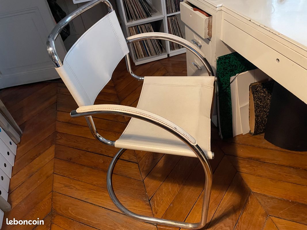 Beau bureau art déco laqué blanc (image 5)