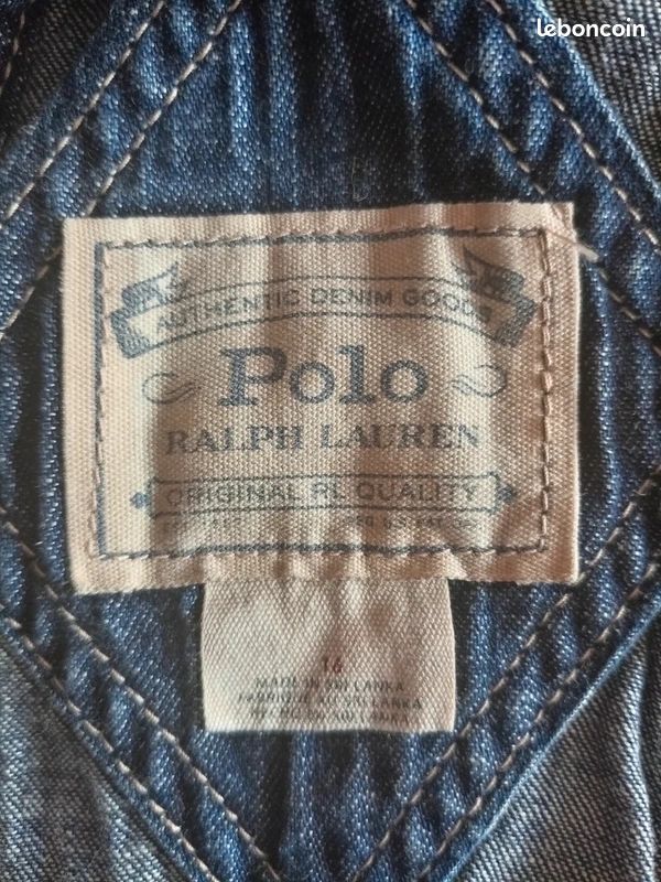 Robe salopette en jean Ralph Lauren femme – bleu clair – bretelles – style casual (image 3)