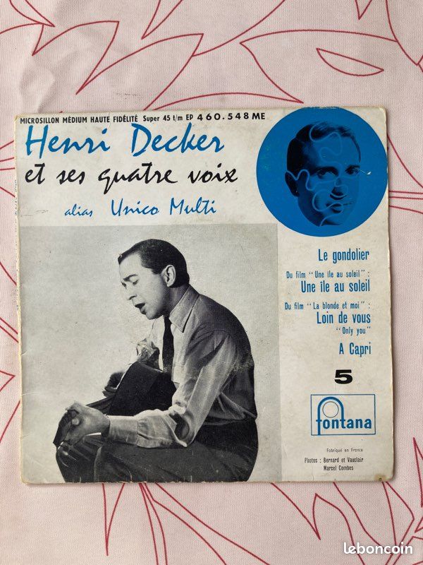 Vinyle 45 tours Henri Decker (image 1)