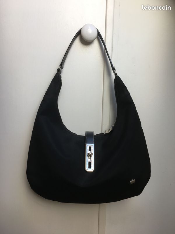 Sac à main toile noire La Bagagerie TBE Accessoires Bagagerie