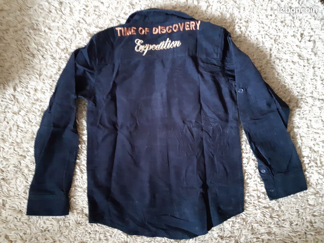 Chemise velours bleu marine 8 ans (image 2)