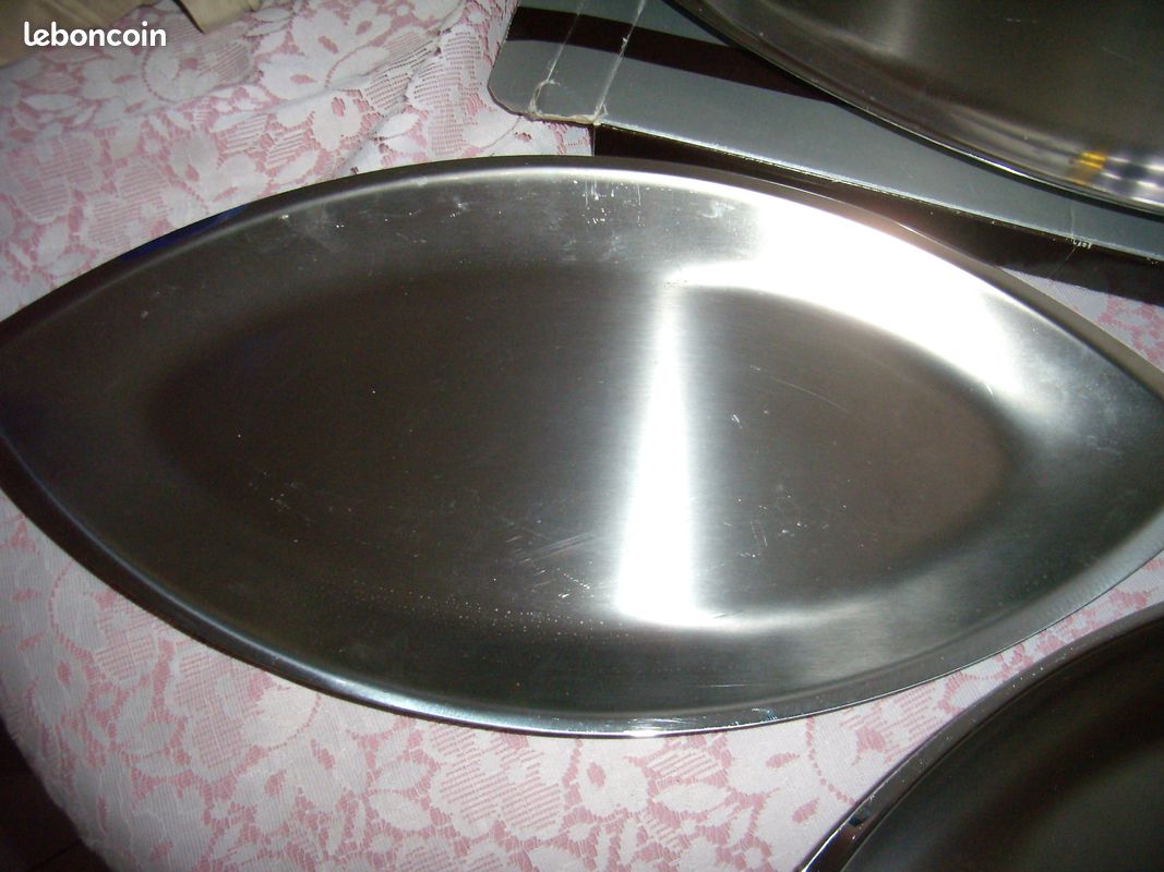 3 plats inox Guy Degrenne ovales pointus (image 3)