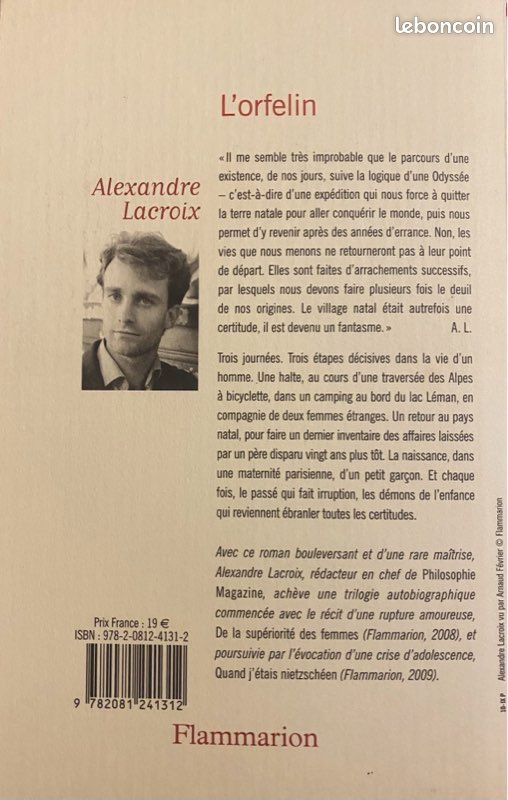 Littérature : L’Orfelin, A. Lacroix,Flammarion 2010 (image 3)