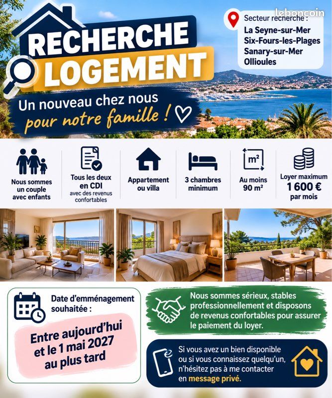Appartement 4 pièces 90 m² · à La Seyne-sur-Mer · 90 m² · 1 500 €/mois