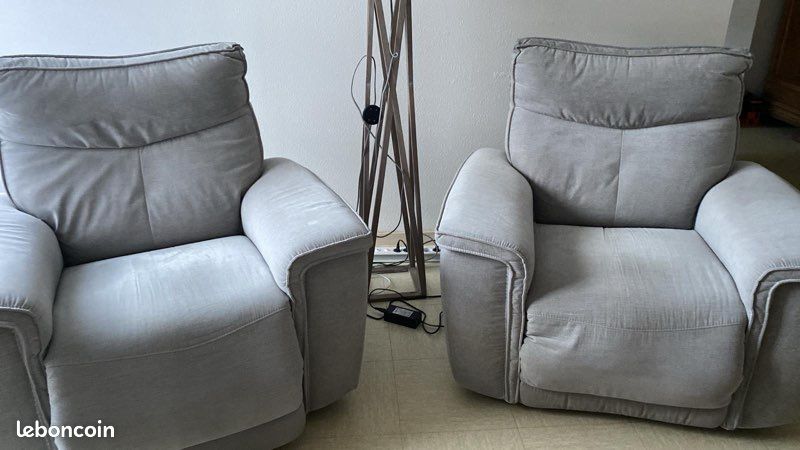 Fauteuil Relax électrique Vintage Années 80, Motif Chevron Marron