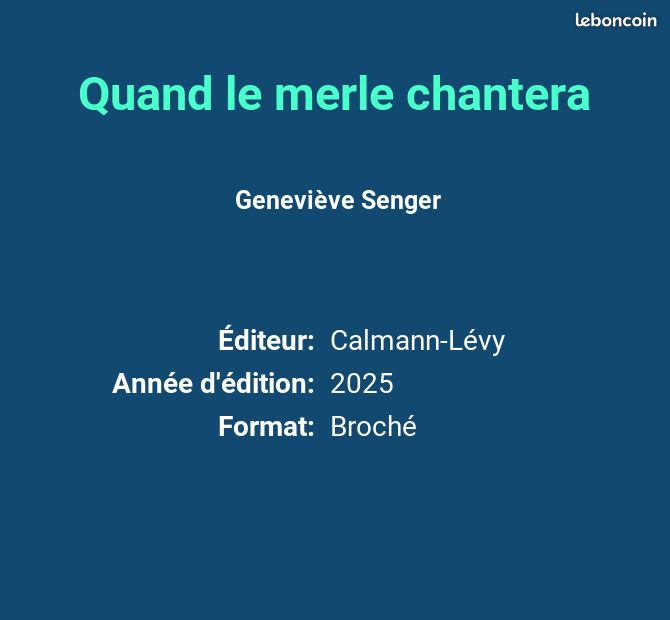 Quand le merle chantera - Geneviève Senger (image 2)