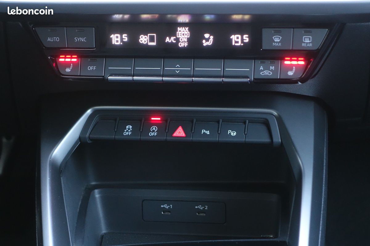 A3 Sportback 35 Tfsi S-Tronic 150ch Mhev Virtual cockpit/Toit ouvrant/Cuir sport Chauffant/Gps europe/Caméra/Carplay/Régulateur adaptatif/1*Main/Garantie 12 mois (image 10)