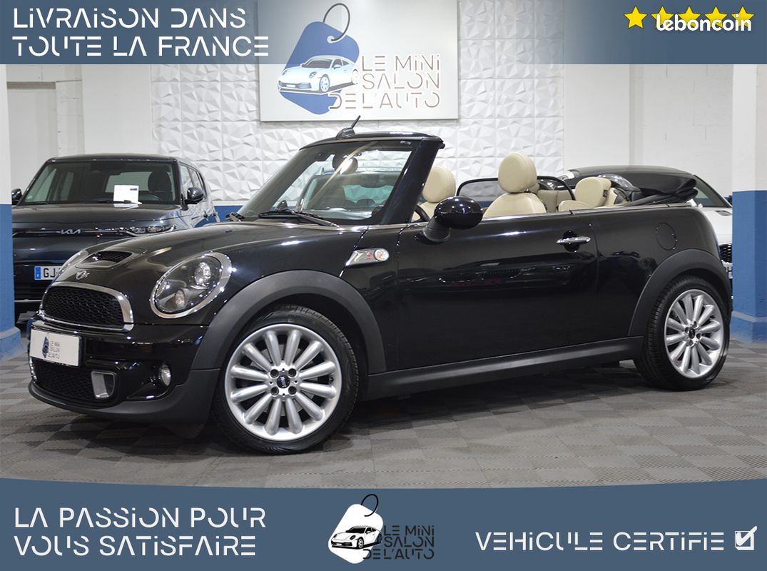 MINI CABRIOLET II (2) 1.6 184 COOPER S-69.152km-1ère Main-Sièges Chauffants-Bois-Cuir Intégral Beige-Harman Kardon-Jantes 17"-Configuration Inspirée Edition Goodwood-Historique Limpide Mini (image 1)