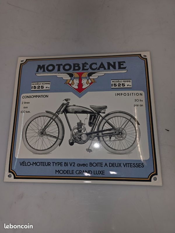 Ancienne Plaque Vélo Motobécane – Collection Cyclisme Français