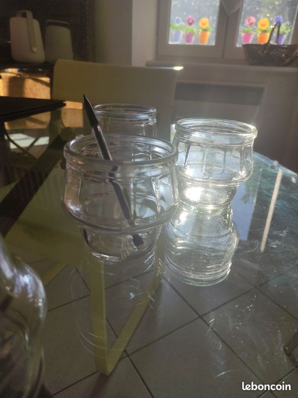 4 Pots en verre très ancien marque Janpil (image 1)