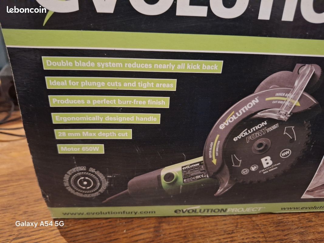 Neuf: Scie circulaire double lame Evolution Fury Twin 125mm (image 2)