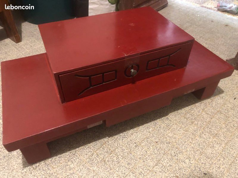 Meuble chinois laqué rouge (image 1)