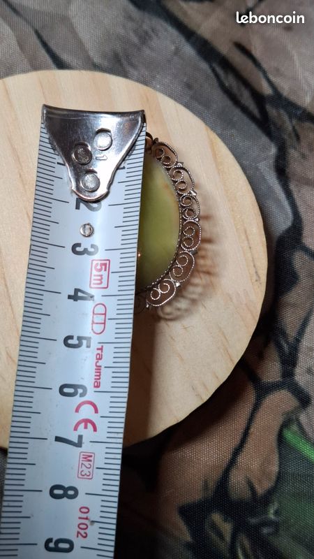 Broche argent , avec pierre naturelle en cabochon, Finlande. - Bijoux Broche argent , avec pierre naturelle en cabochon, Finlande. - Bijoux