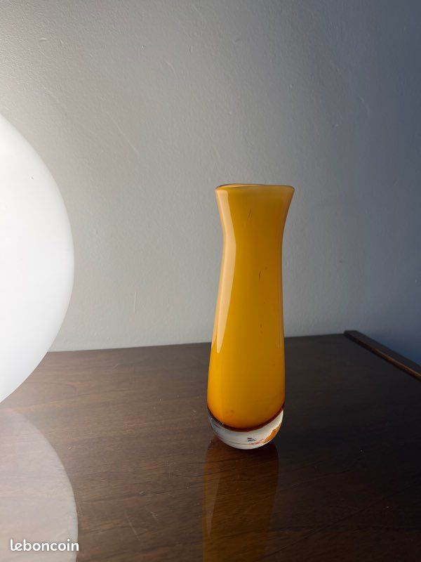 Vases Murano soufflés bleu et jaune (image 5)