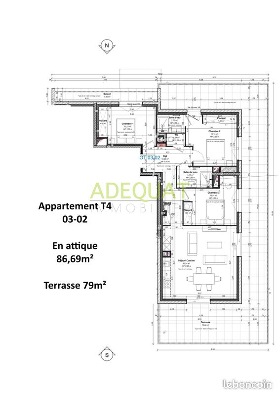Appartement 4 pièces 87 m² · à Saint-André-le-Gaz · 87 m² · 245 000 €