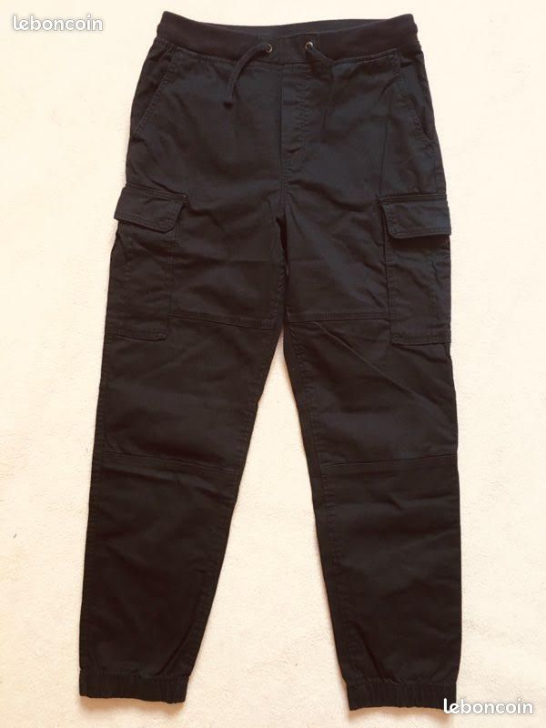 Panyalon cargo 13/14 ans noir (image 1)