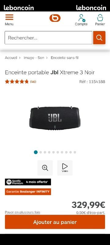 Enceinte JBL XTREME 3 noire neuve (image 3)