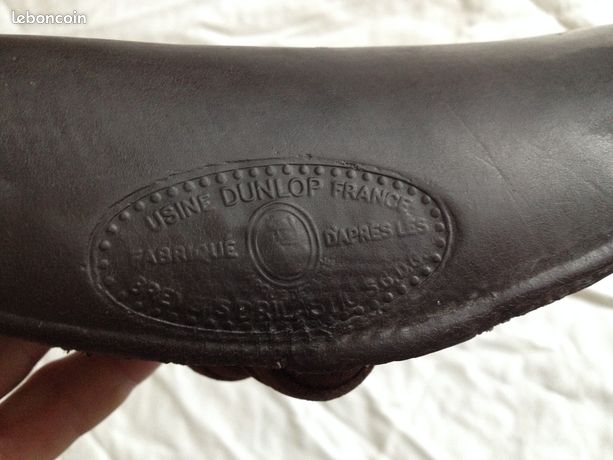 Selle Vélo Ancien Dunlop Cuir Marron - À Ressorts, Pour Vélo De Route Ou Hybride