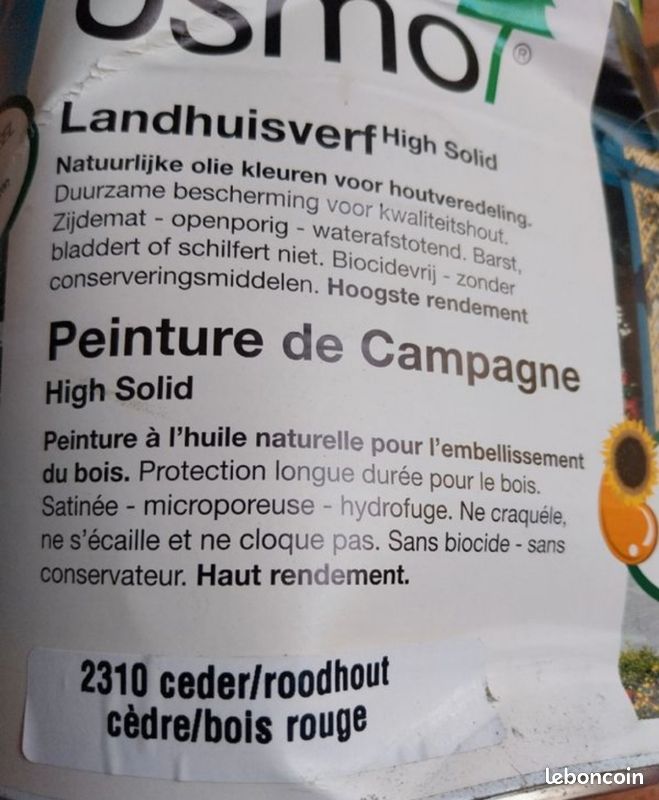 Peinture de campagne OSMO à l'huile naturelle cèdre rouge (image 4)
