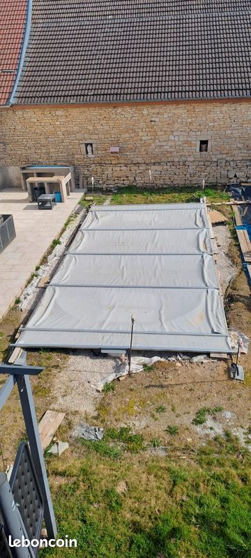 Bache 4 saisons en 1 pour piscine + Moteur électrique (chauffer gratuitement) (image 1)