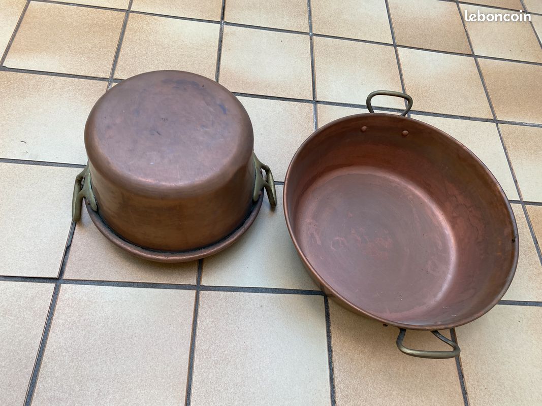 2 bassines pour confiture en cuivre (image 2)