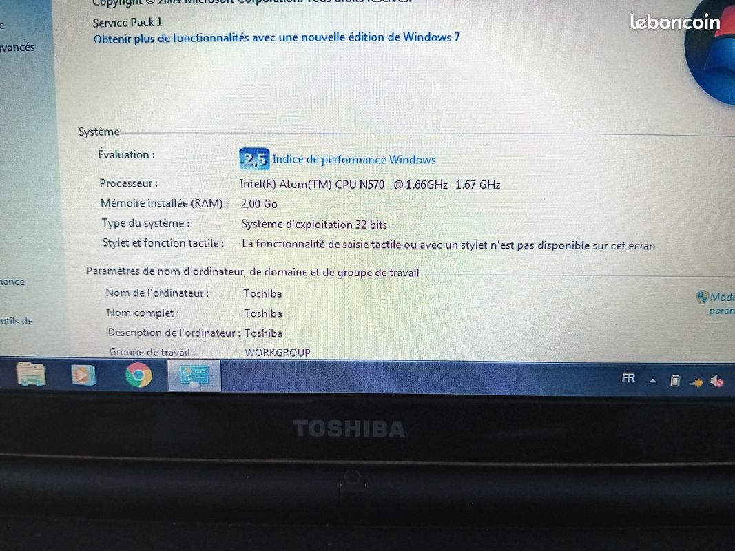 Netbook Toshiba NB520 Ordinateurs