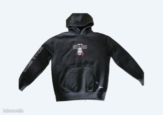 Pull Sweat Shirt à Capuche Noir Pull&Bear Homme La Casa De Papel