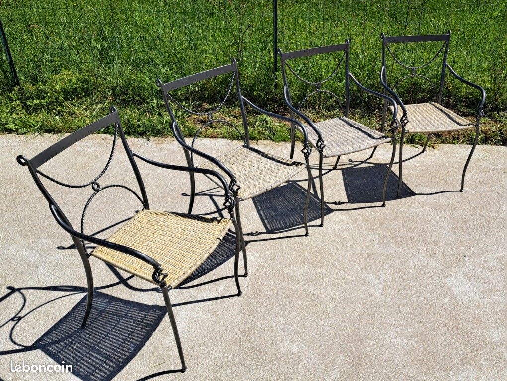 4 fauteuils fer forgé DAVID LANGE (image 2)