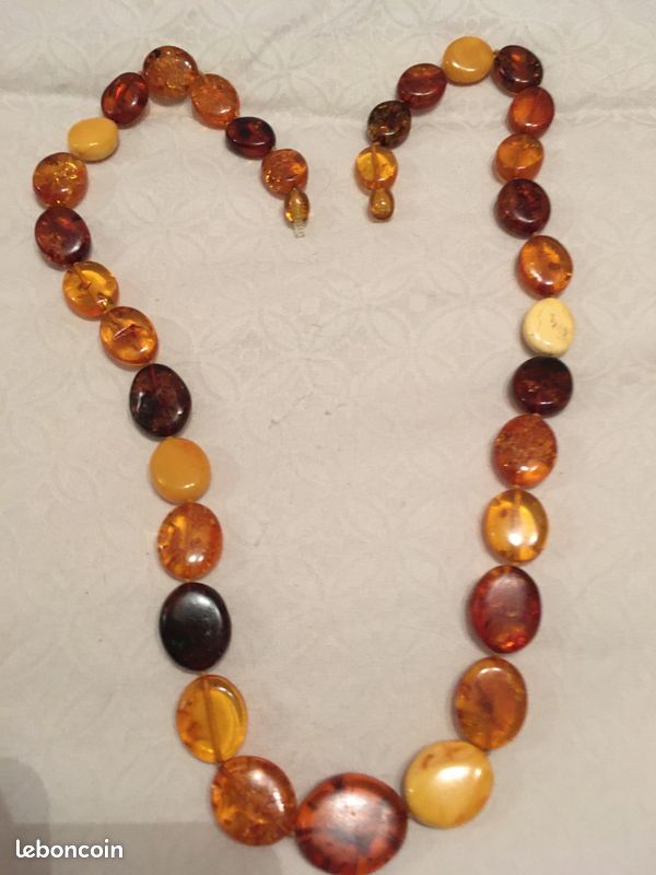 Rare grand collier en ambre 4 couleurs (facture) (image 2)