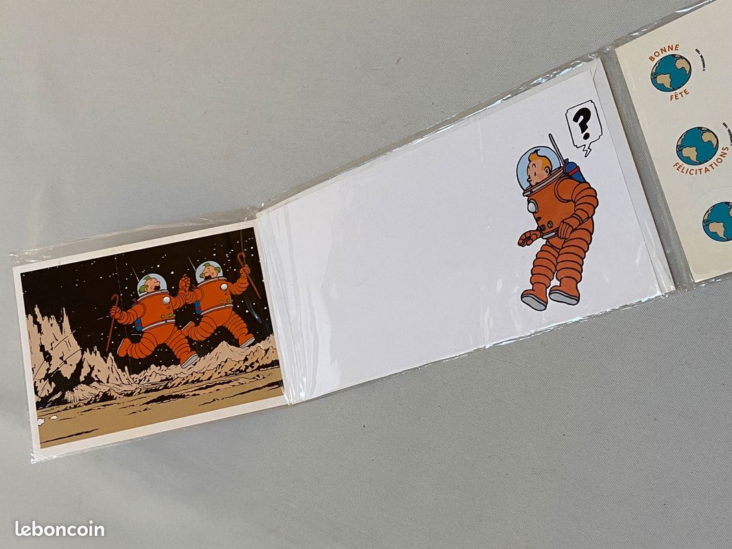 Collector enveloppe pré-timbrée TINTIN "On a marché sur la lune" NEUF vintage 1999 (image 5)