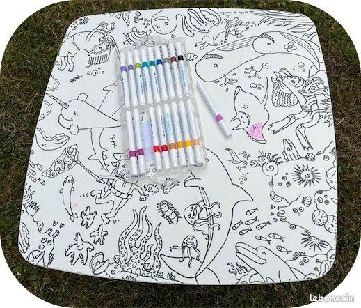 Table à colorier "Les drôles de bouilles" (image 1)