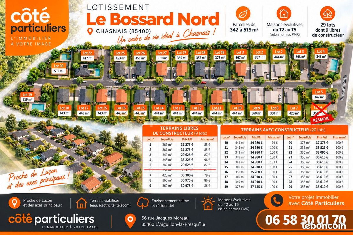 Terrain 426 m² · à Chasnais · 426 m² · 35 850 €