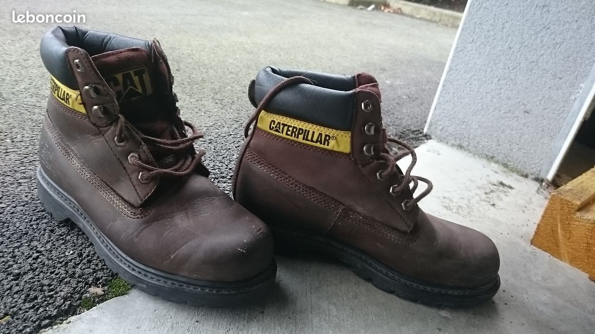 Chaussure en cuir marron caterpillar (image 3)