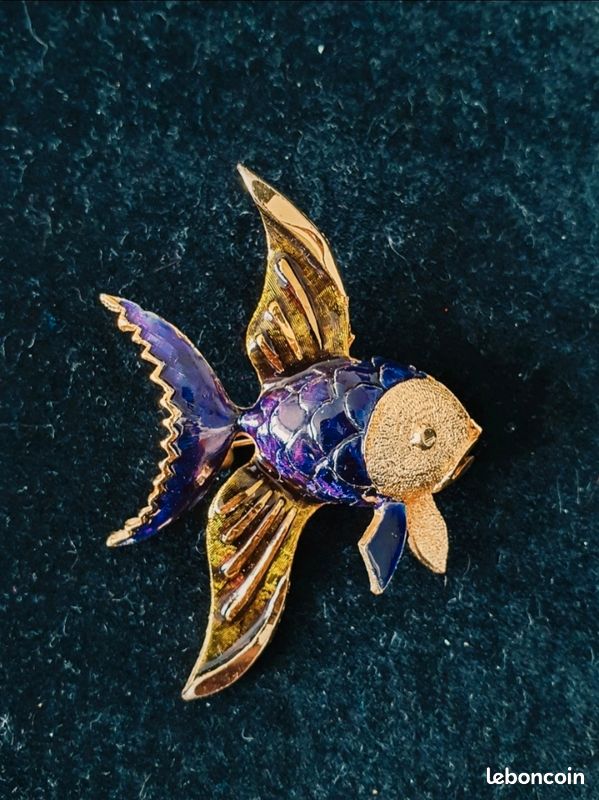 Broche Poisson Vintage - Bijou Ancien Style Rétro - Neuf Sans Emballage